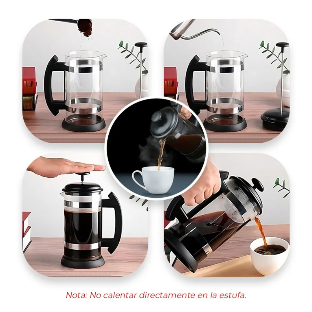 Prensa Francesa Para Café 1L, Vidrio Templado