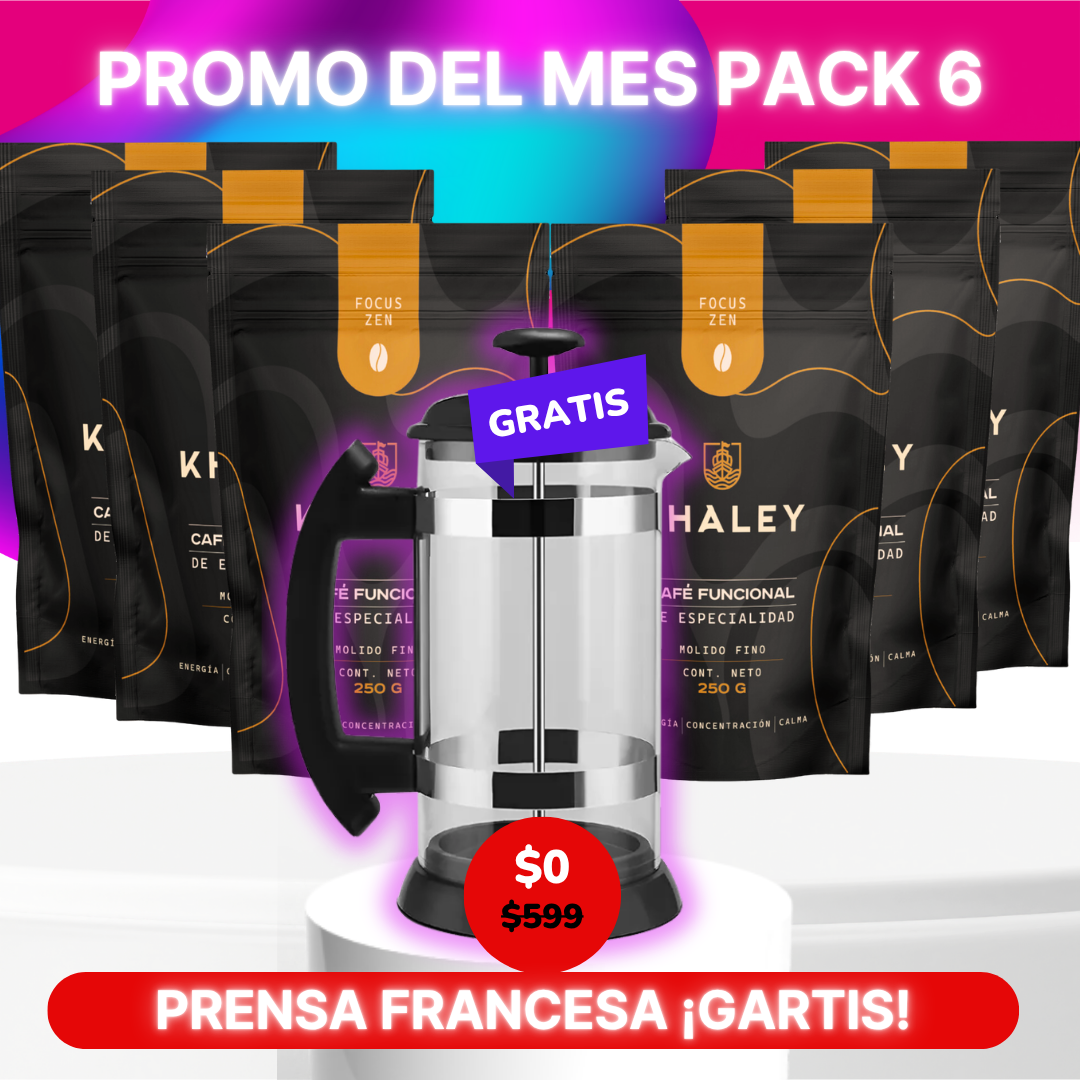 PACK 6 CAFÉS + 1 PRENSA FRANCESA GRATIS