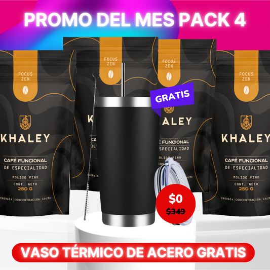 PACK 4 CAFÉS + 1 VASO TÉRMICO GRATIS