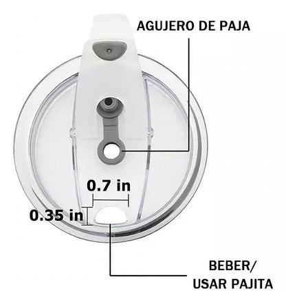 Vaso Térmico De Acero Inoxidable Con Tapa + Pajita de Acero Inoxidable - Cafekhaley