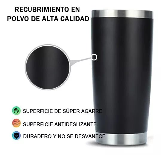 Vaso Térmico De Acero Inoxidable Con Tapa + Pajita de Acero Inoxidable - Cafekhaley